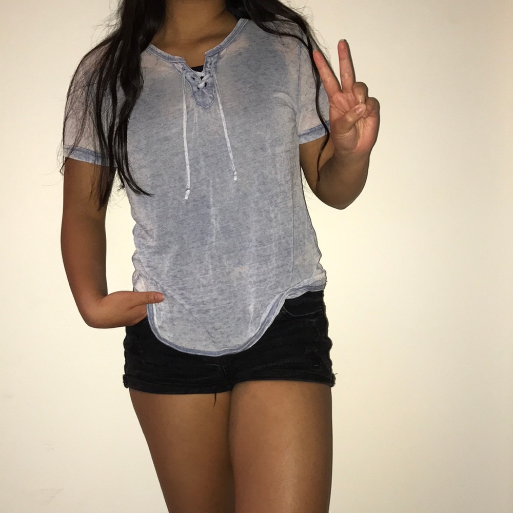 Rue21 blue crossover Top